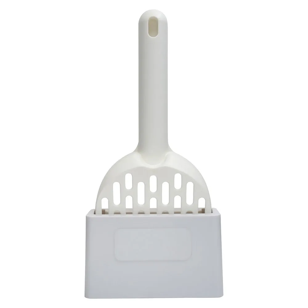 Buddy & Belle Cat Litter Scoop & Holder White/Grey