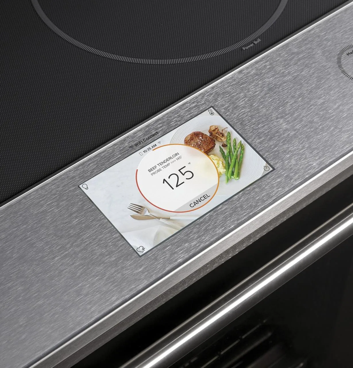 Cafe CHS90XM2NS5 Caf(eback)™ 30" Smart Slide-In, Front-Control, Induction and Convection Range with In-Oven Camera in Platinum Glass