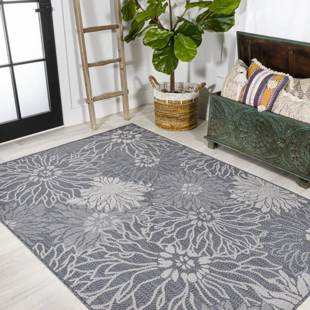 Cain Modern All-over Floral Indoor/outdoor Area Rug