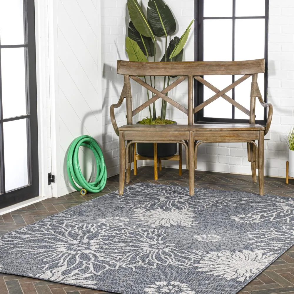 Cain Modern All-over Floral Indoor/outdoor Area Rug