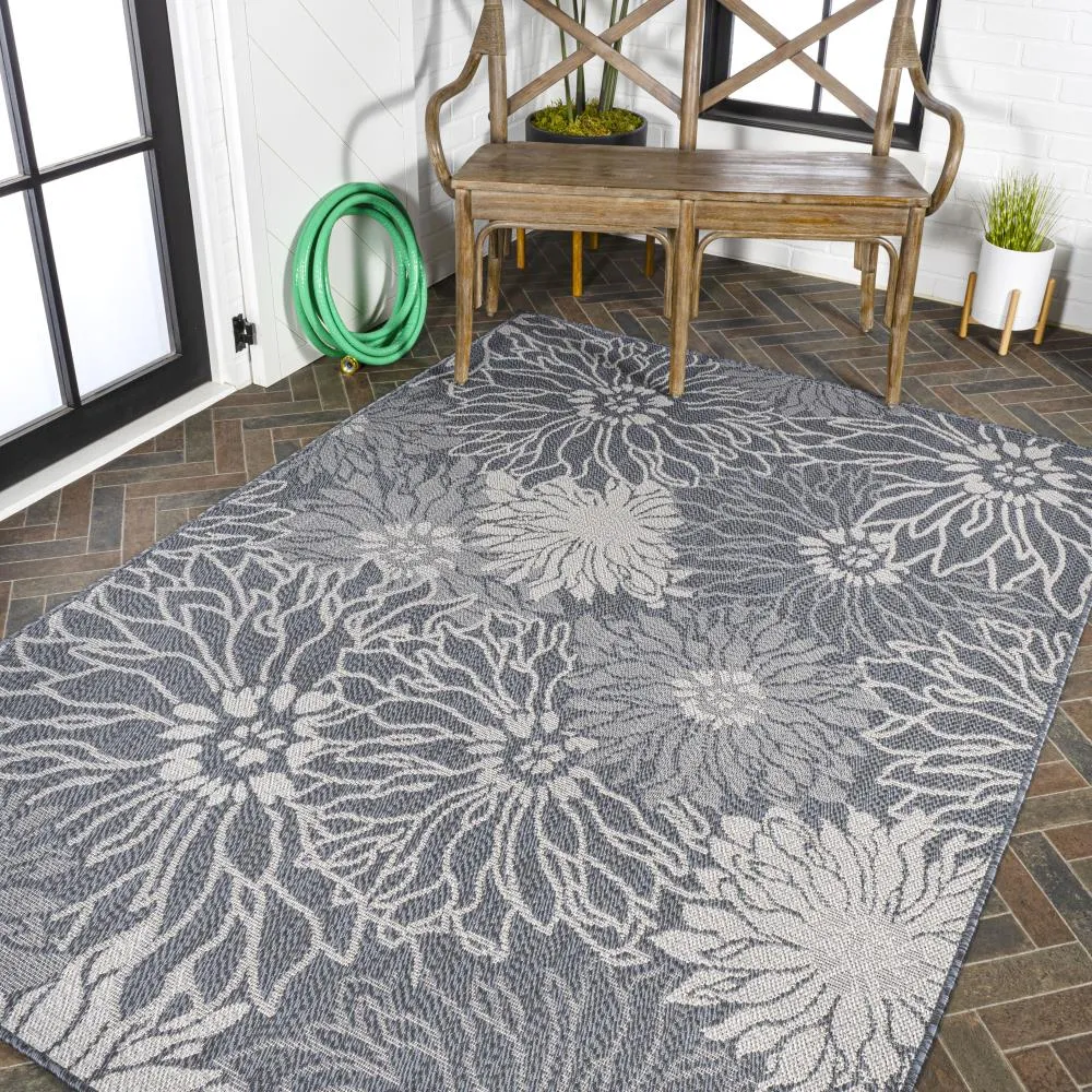 Cain Modern All-over Floral Indoor/outdoor Area Rug