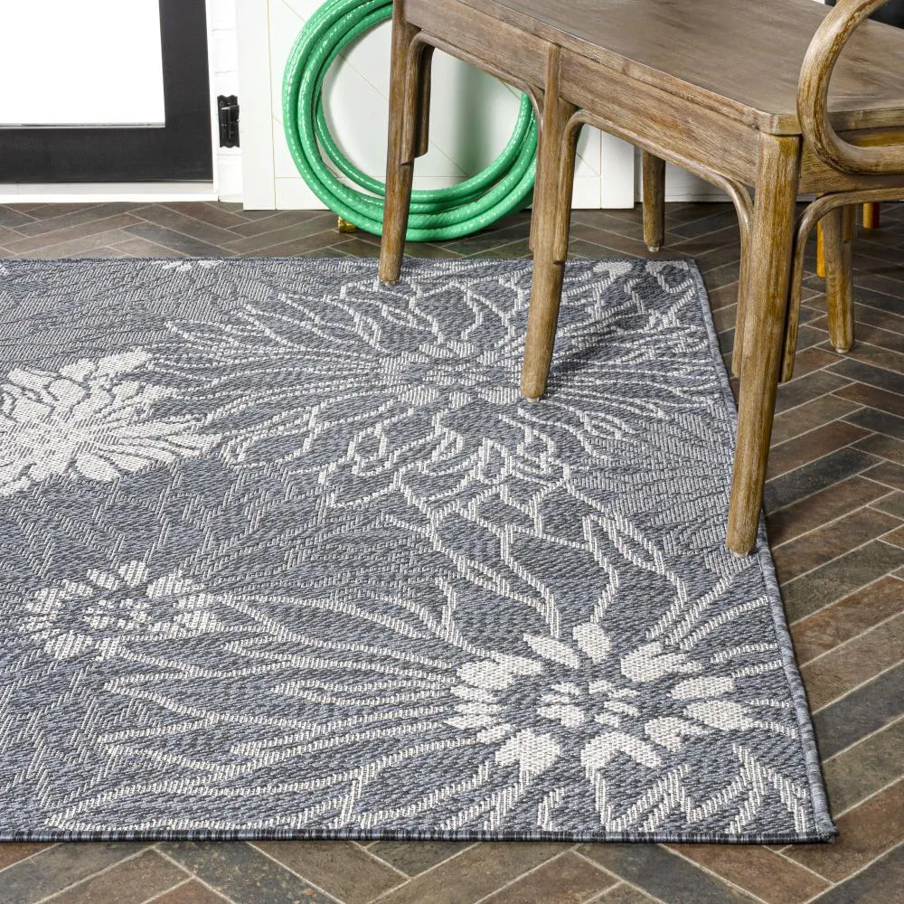 Cain Modern All-over Floral Indoor/outdoor Area Rug