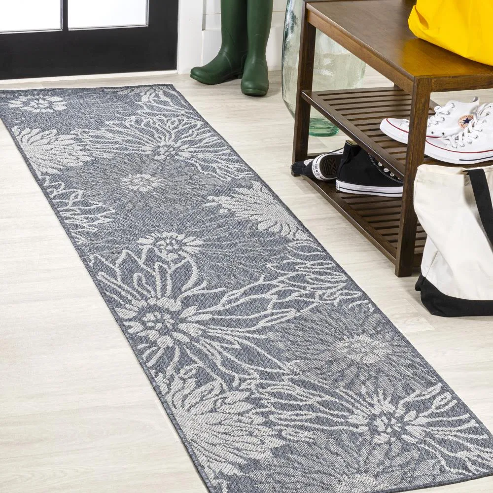 Cain Modern All-over Floral Indoor/outdoor Area Rug