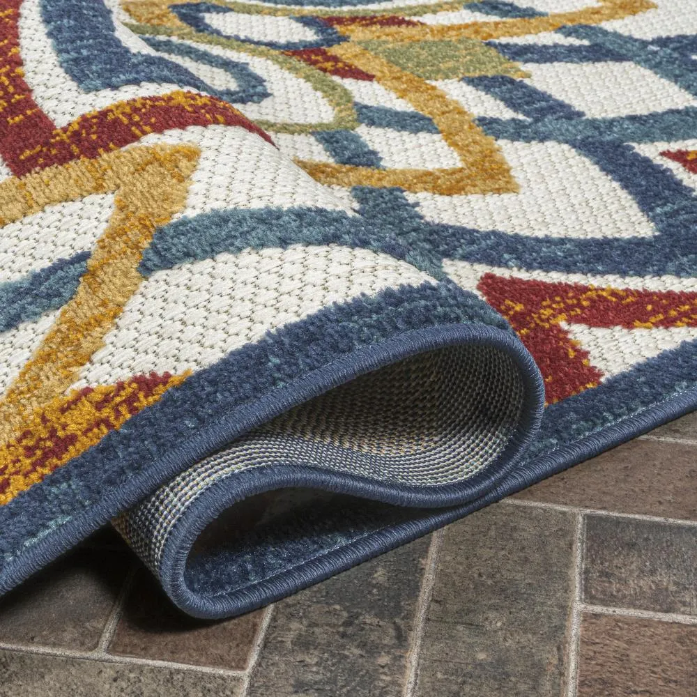 Cas abstract Bold Mandala High-low Indoor/outdoor Area Rug