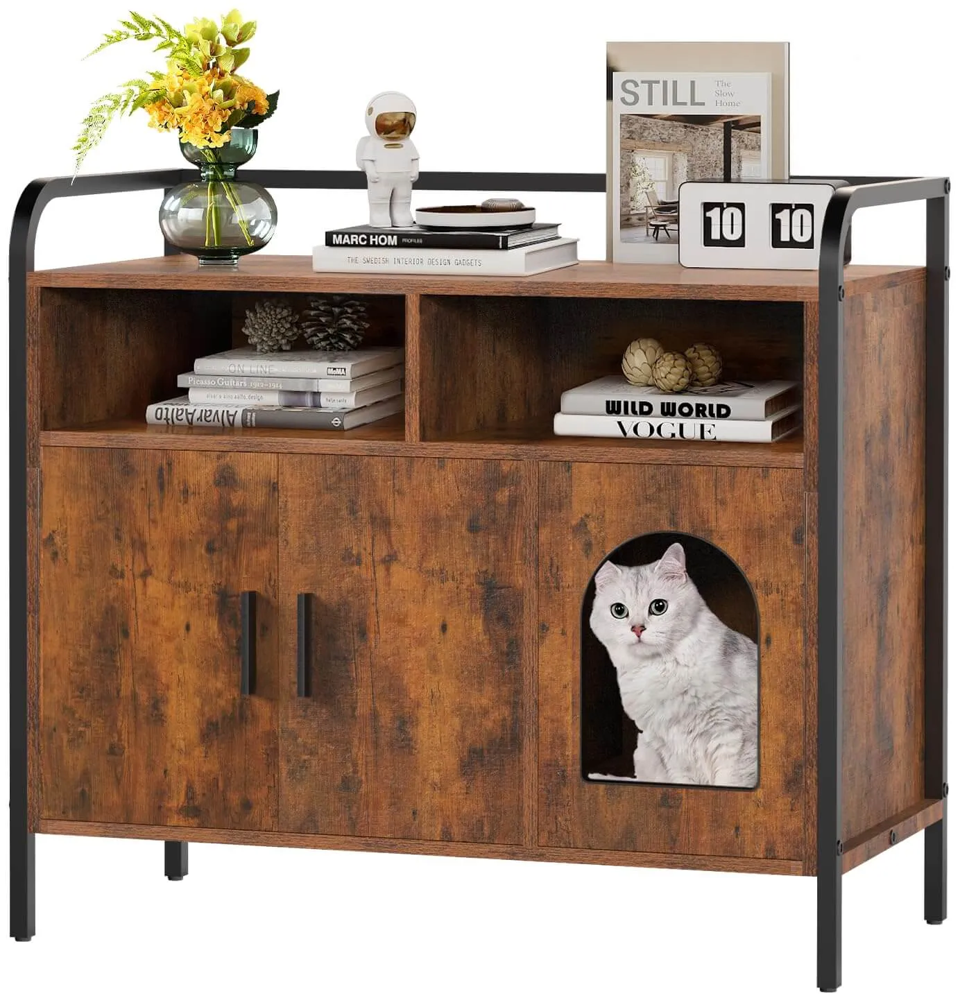 Cat Litter Box Furniture Hidden Litter Box Enclosure PF013