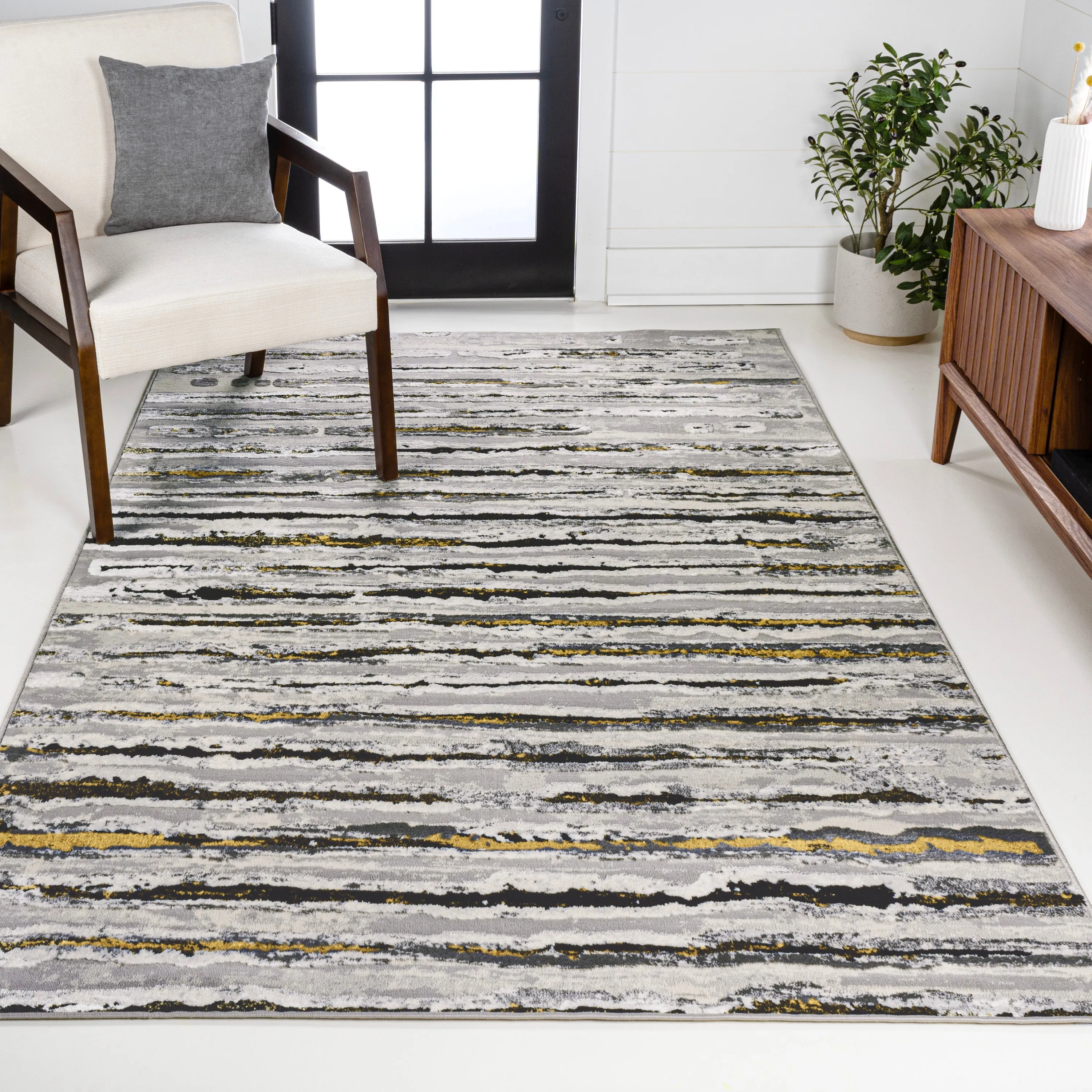 Chogolisa Batten Modern Stripe Area Rug