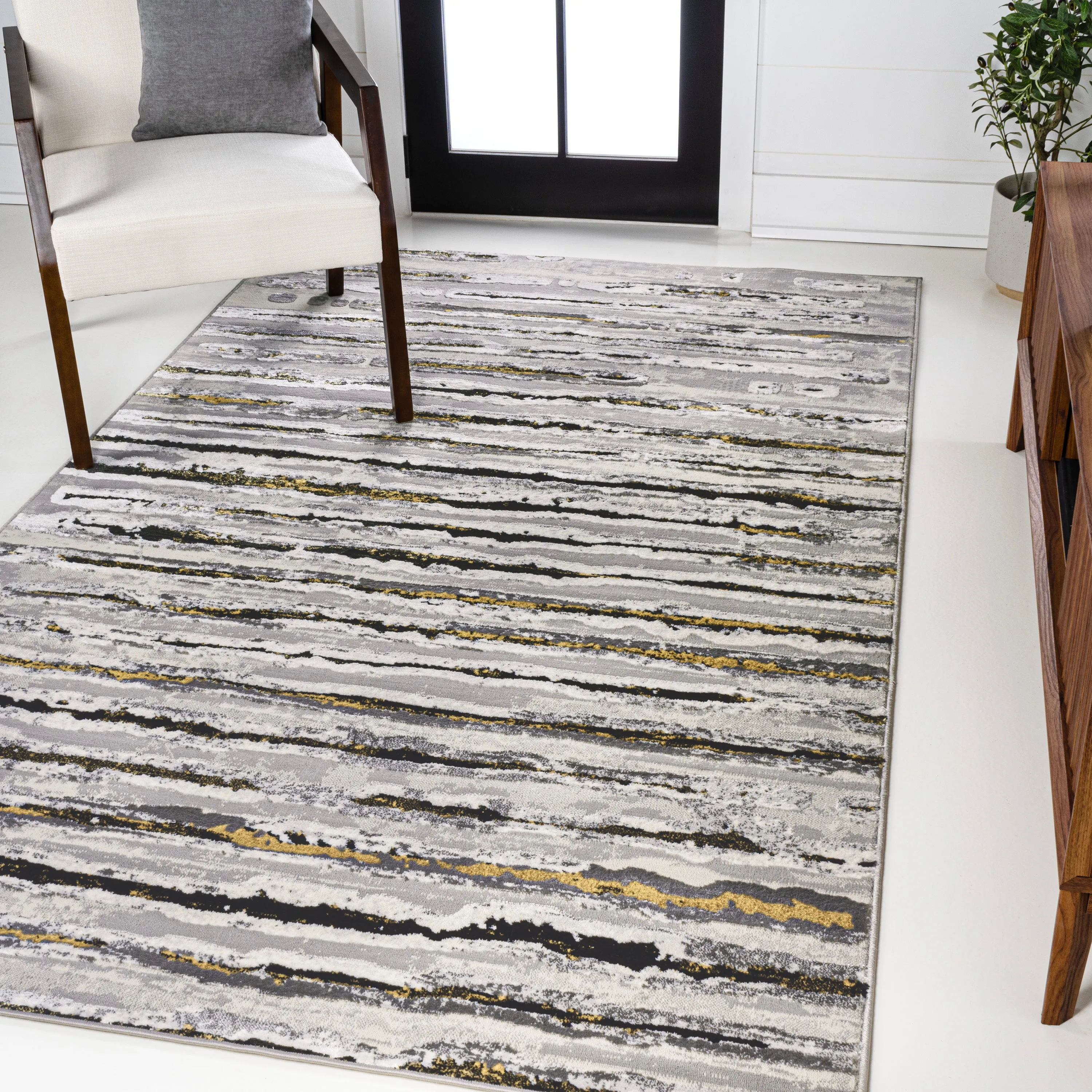 Chogolisa Batten Modern Stripe Area Rug
