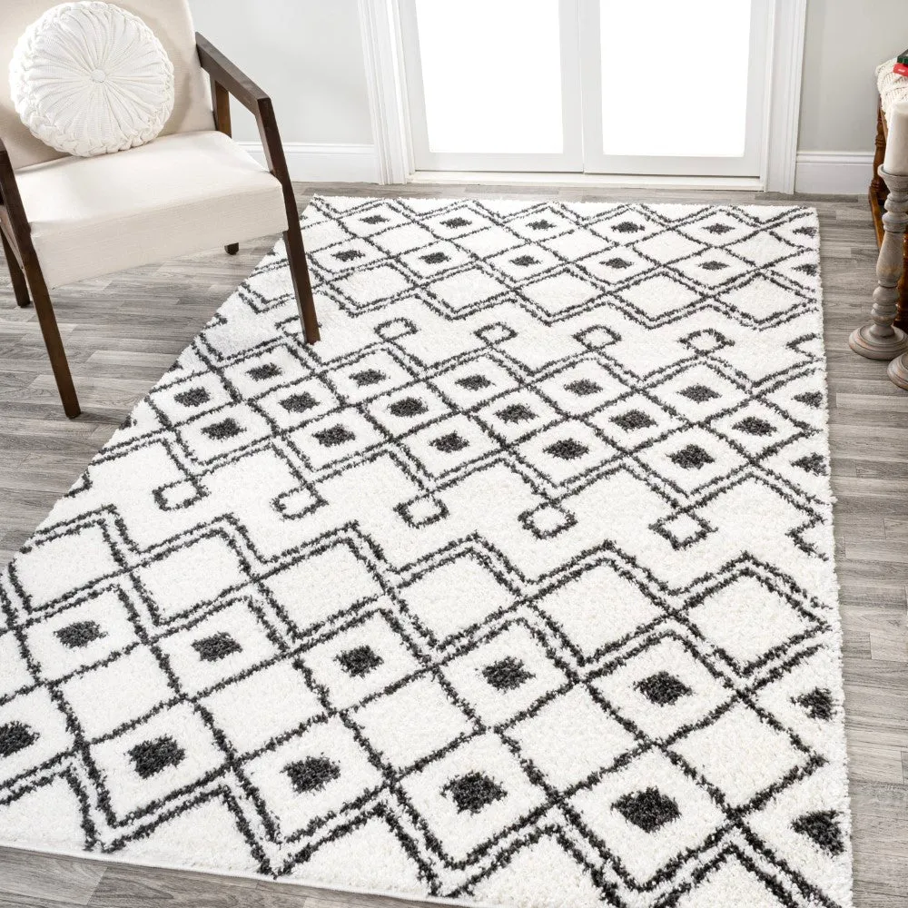 Conde Caimari Moroccan Diamond Shag Area Rug