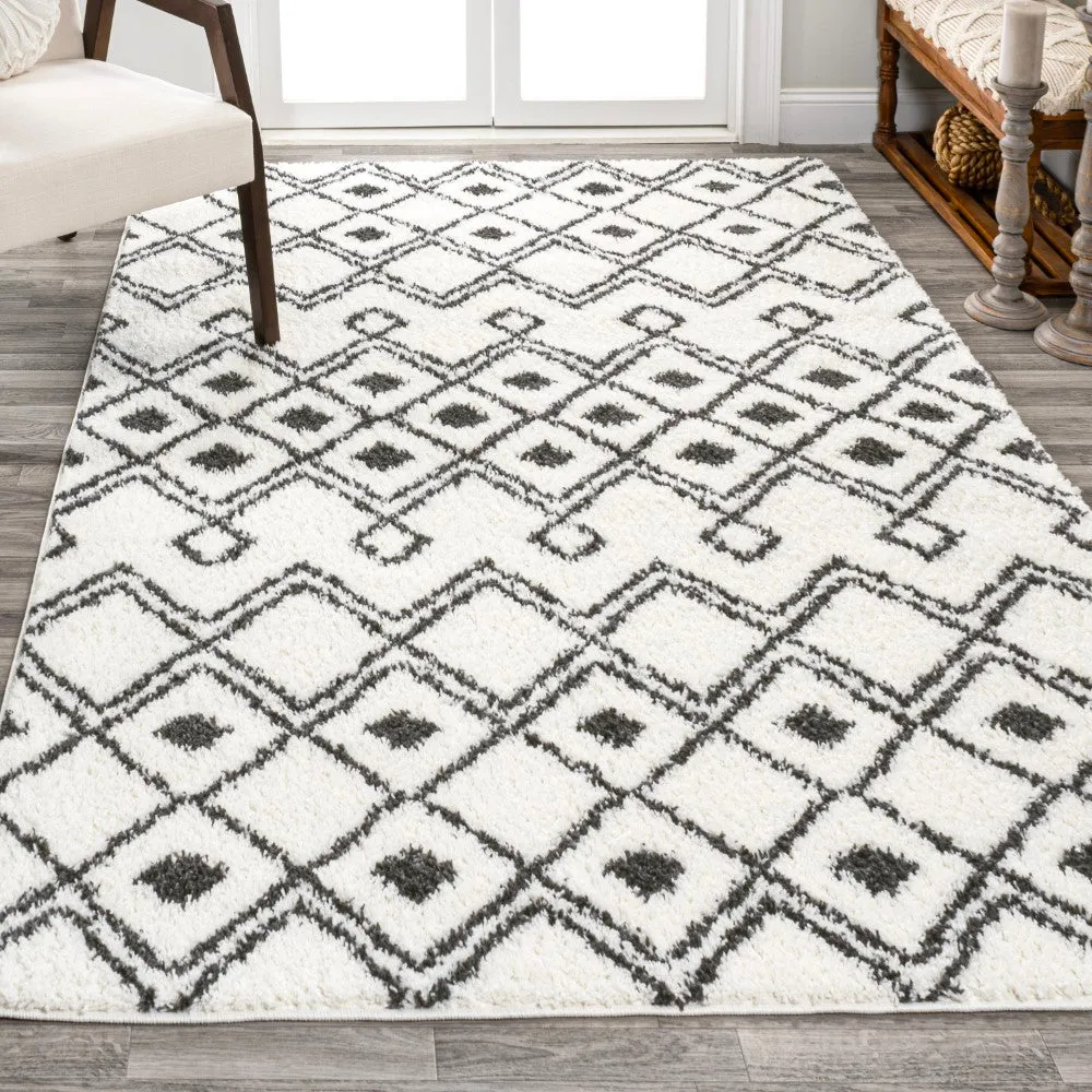 Conde Caimari Moroccan Diamond Shag Area Rug