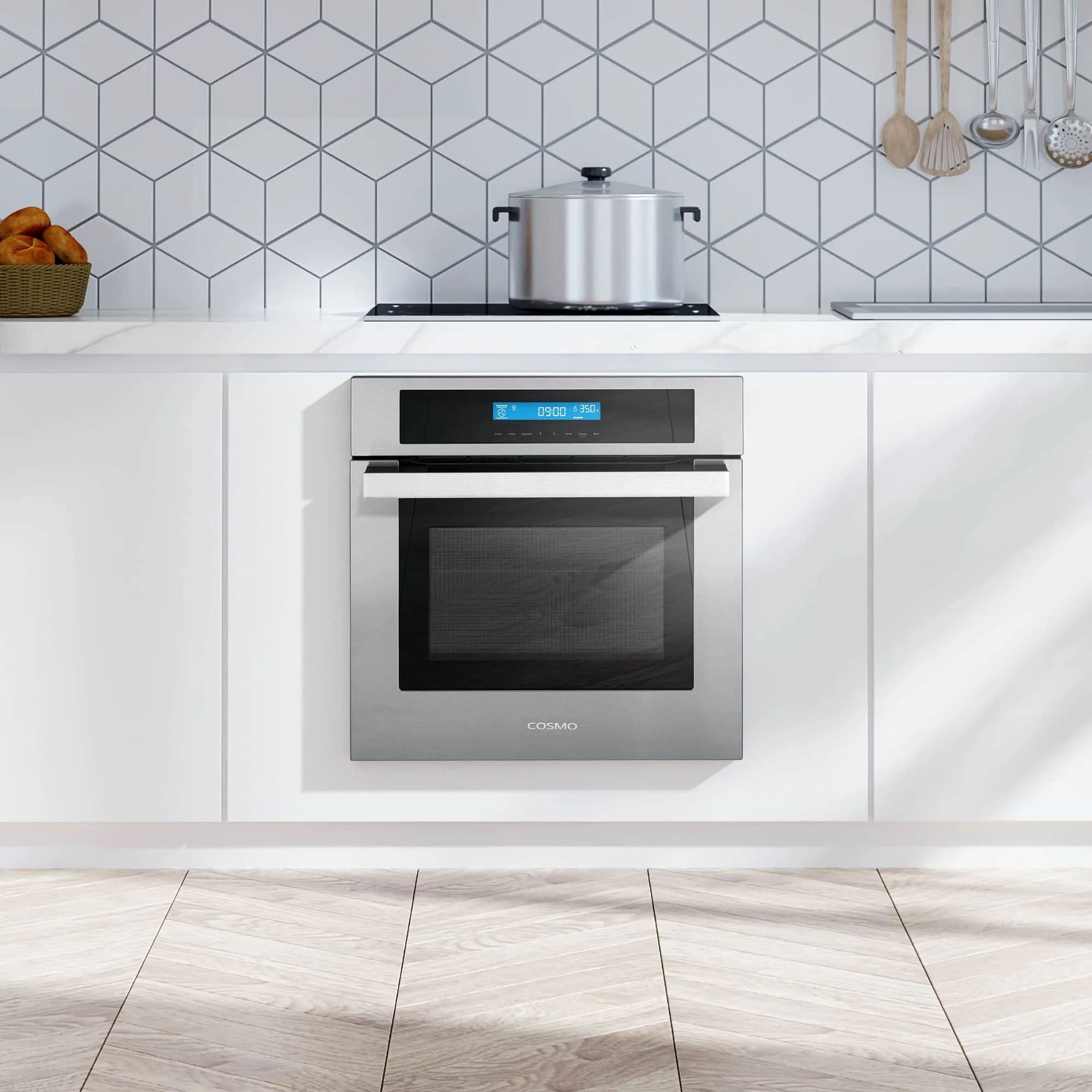 Cosmo 24-Inch 2.5 Cu. Ft. Single Electric Wall Oven in Stainless Steel (C106SIX-PT)