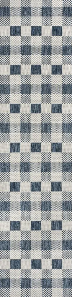 Courtyard Traditional Geometric Bold Gingham Indoor/Outdoor Area Rug