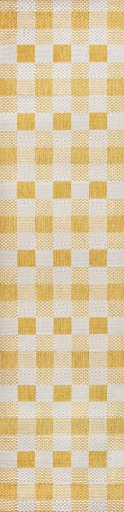 Courtyard Traditional Geometric Bold Gingham Indoor/Outdoor Area Rug