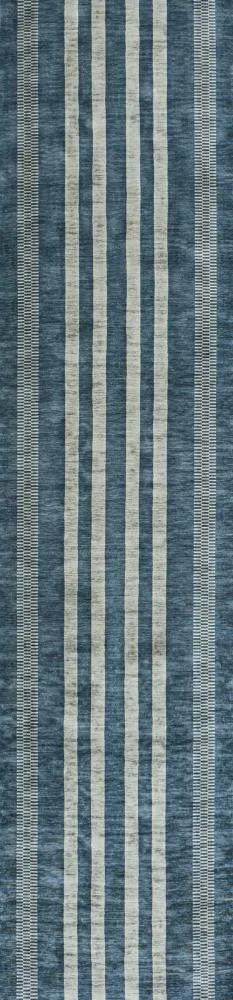 Curry Geometric Striped Machine-washable Area Rug