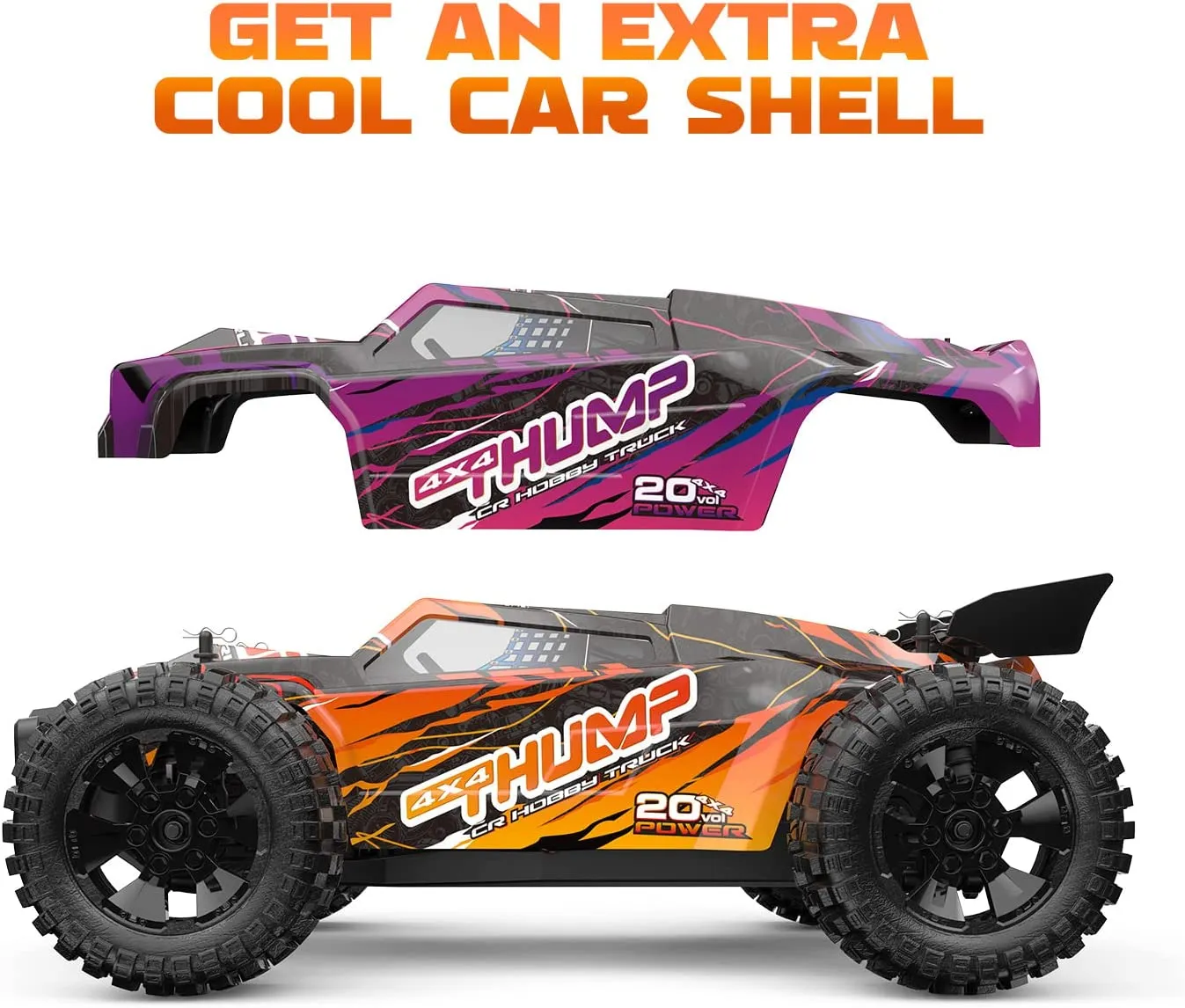 DEERC 200E RC Car High Speed Remote Control Car 1:10 Scale 4WD Monster Truck