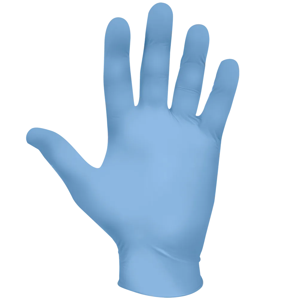 Disposable Gloves - SHOWA N-DEX 8 Mil, 9.5" Long, Disposable, Powder Free, Nitrile Exam Gloves, Blue, 8005PF
