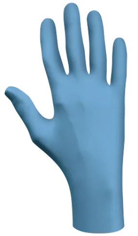 Disposable Nitrile Gloves - 4 mil Blue Biodegradable Powder-Free Textured Finger Tips - N-Dex By Showa