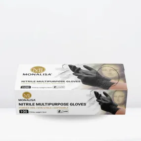 Disposable Nitrile Gloves Monalisa Black 5mil CMONBK5