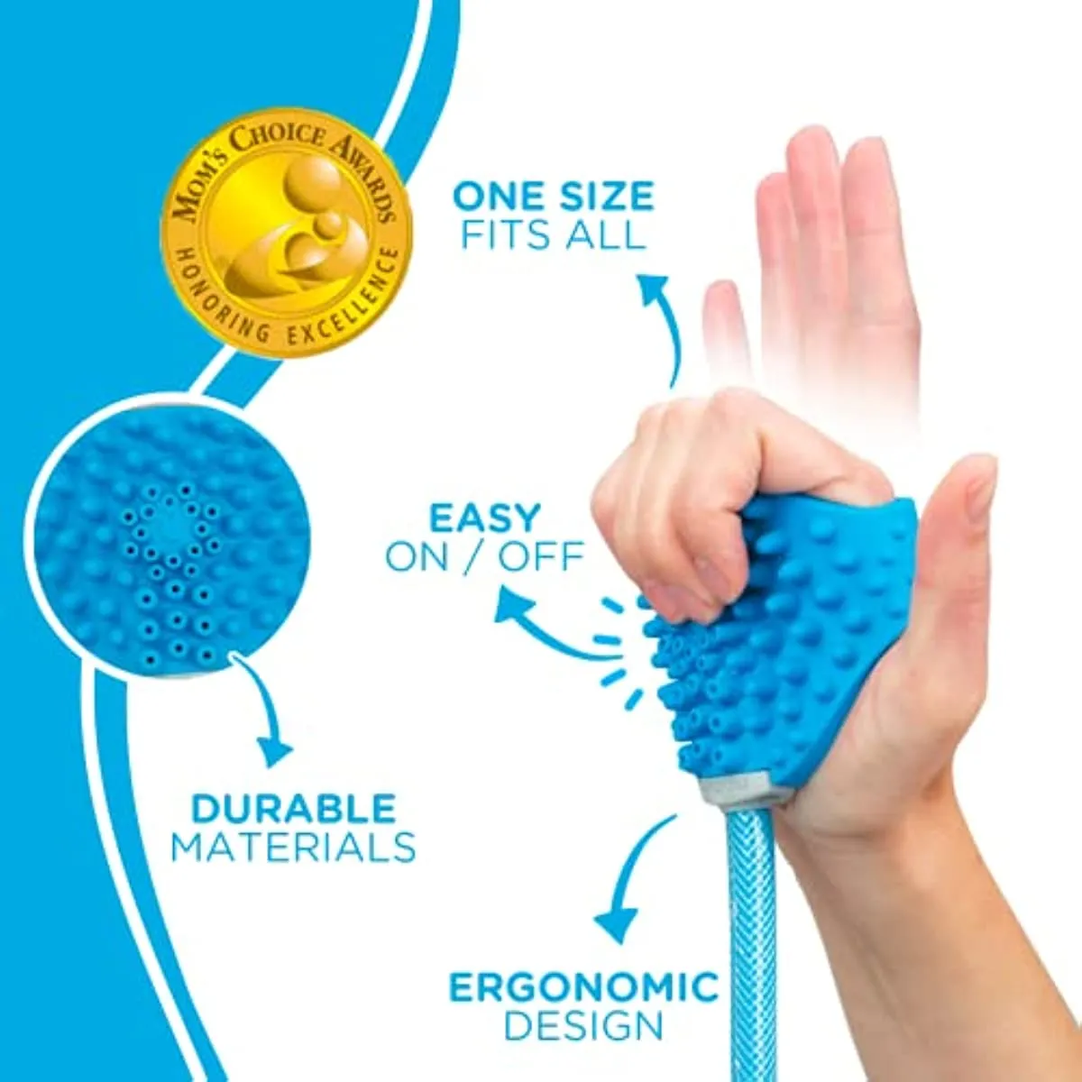Dog Bath Brush Sprayer and Scrubber Tool - 2 in 1 Pet Grooming Supplies, Dog Wash with Hose and Shower Attachment