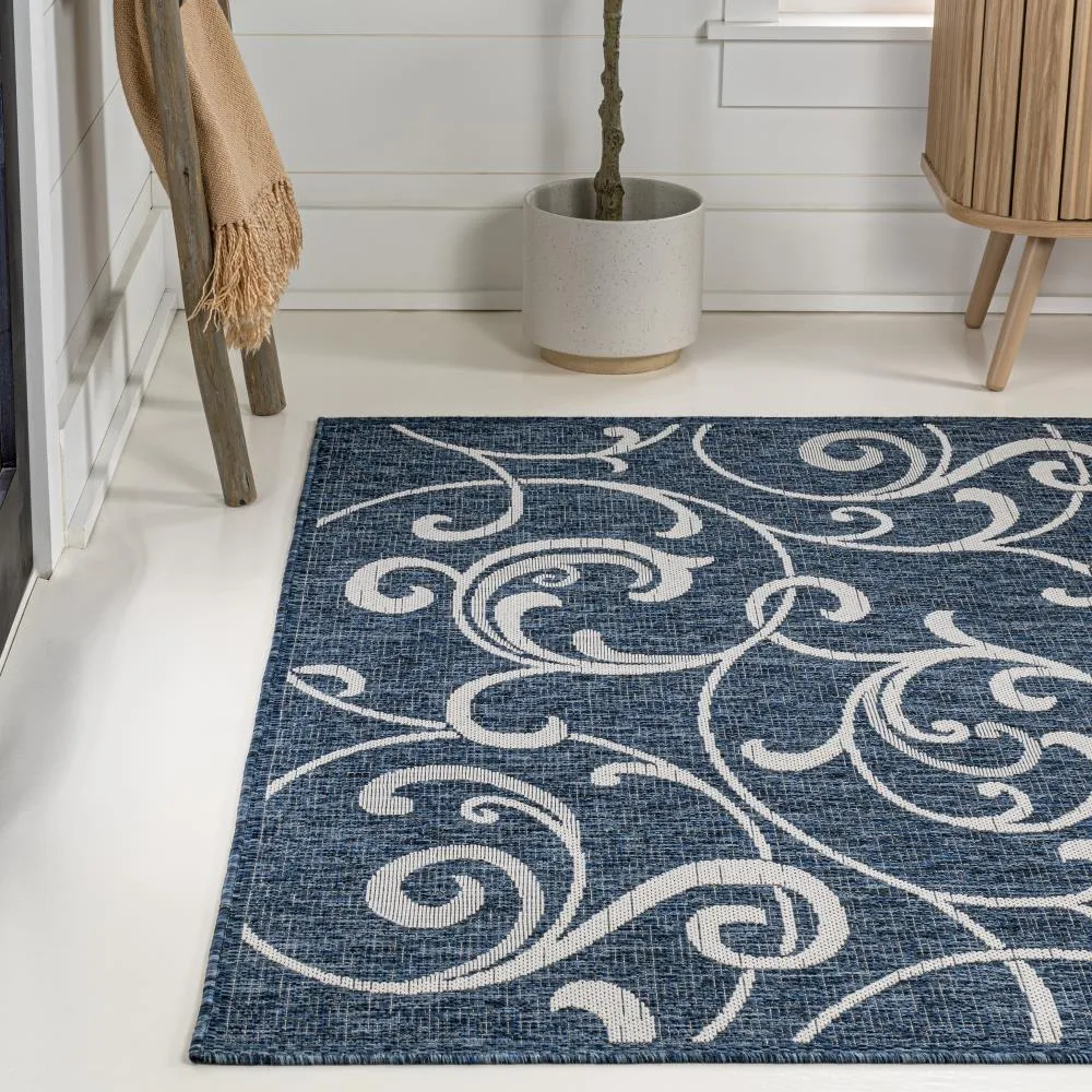 Domani Traditional Classic All-Over Scroll Indoor/Outdoor Area Rug
