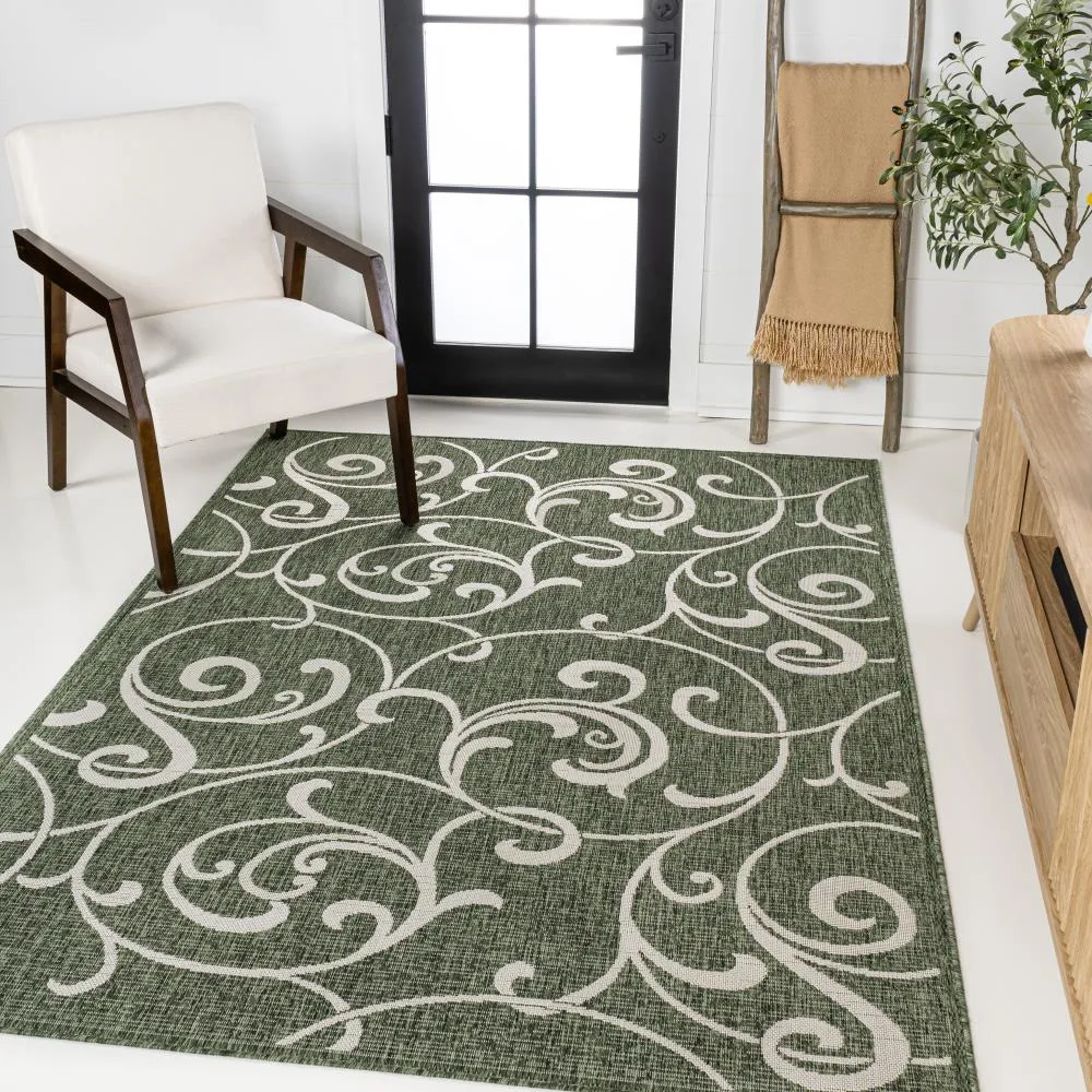 Domani Traditional Classic All-Over Scroll Indoor/Outdoor Area Rug