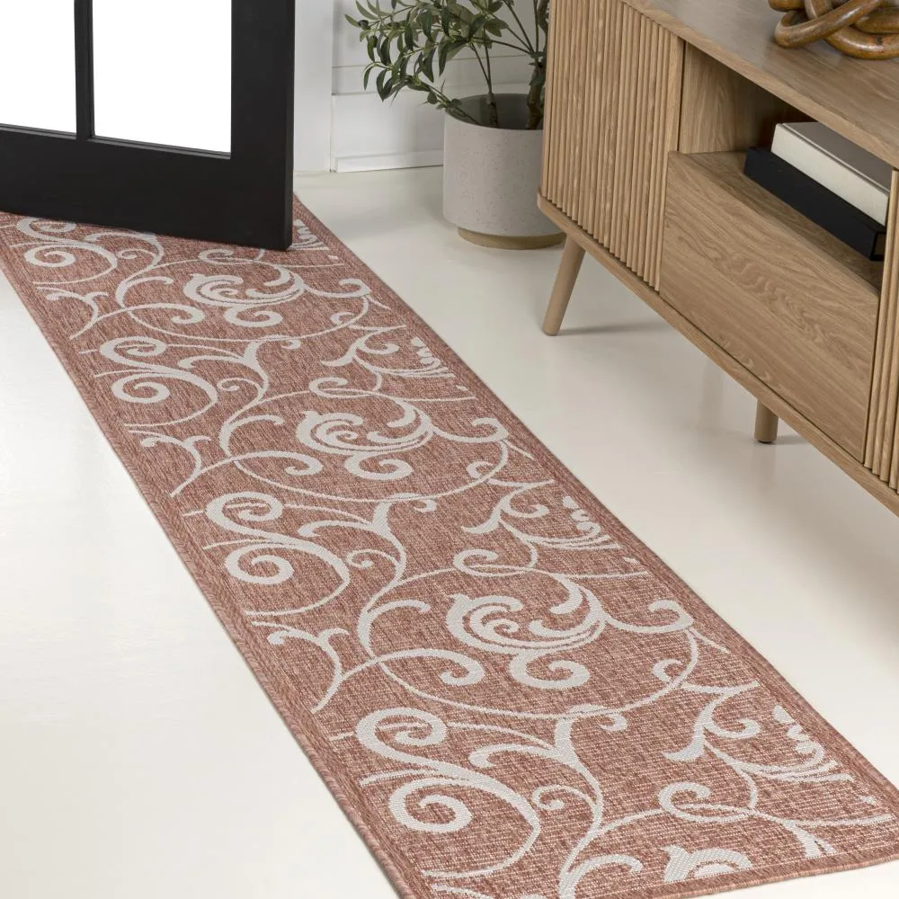Domani Traditional Classic All-Over Scroll Indoor/Outdoor Area Rug