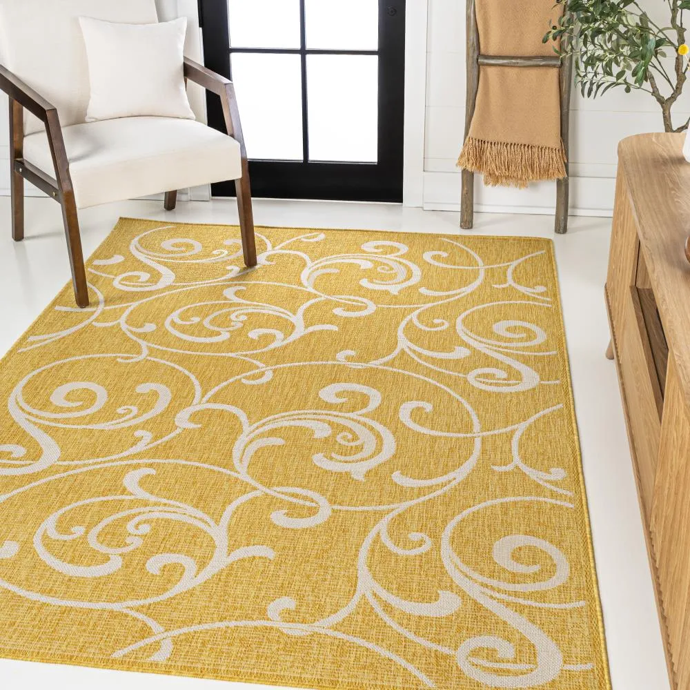 Domani Traditional Classic All-Over Scroll Indoor/Outdoor Area Rug