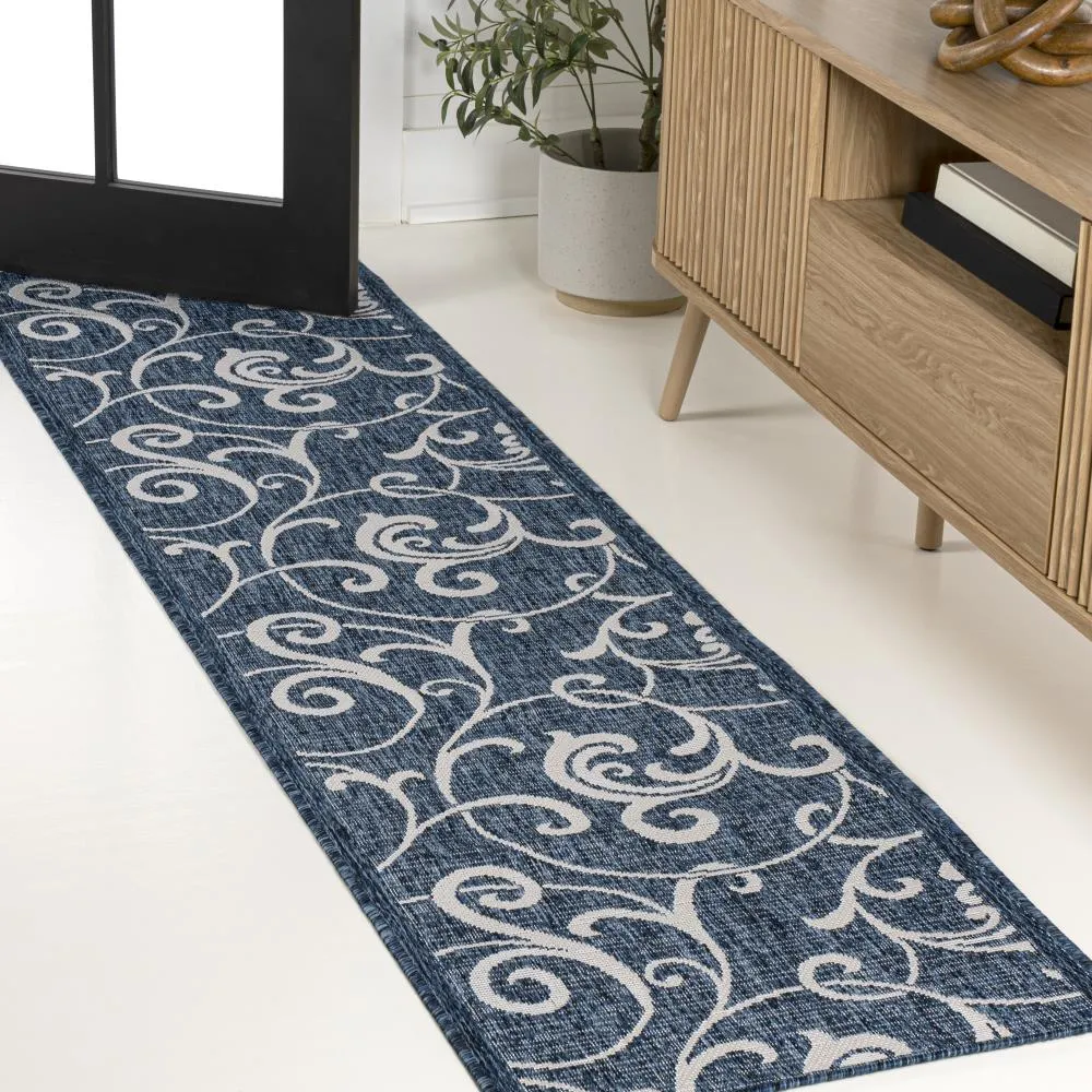 Domani Traditional Classic All-Over Scroll Indoor/Outdoor Area Rug