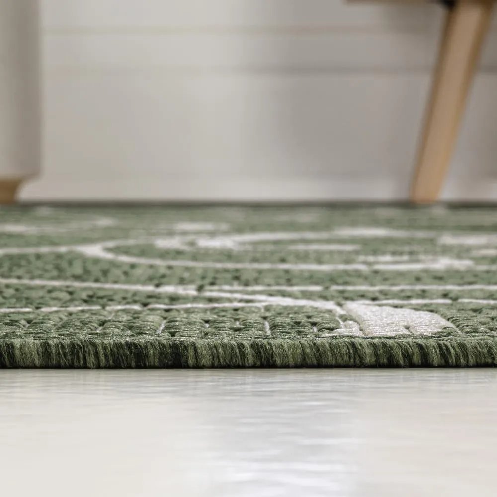 Domani Traditional Classic All-Over Scroll Indoor/Outdoor Area Rug