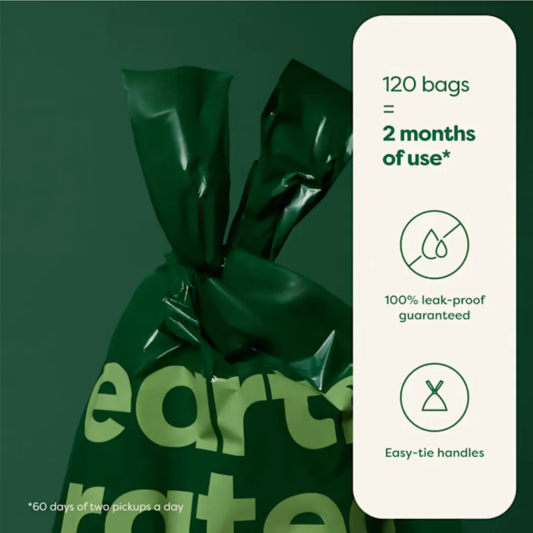 Earth Rated Unscented Dog Poop Bags with Handles