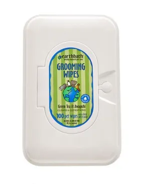 Earthbath Green Tea Leaf Fragrance Grooming Wipes For Pets ( 100 towels )