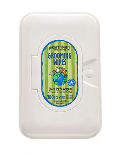 Earthbath Green Tea Leaf Fragrance Grooming Wipes For Pets ( 100 towels )