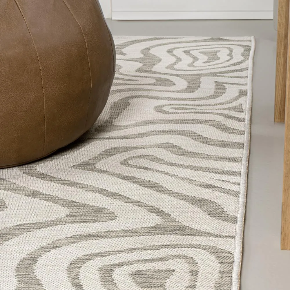 Echo Modern Bohemian Abstract Organic Reversible Machine-Washable Indoor/Outdoor Area Rug