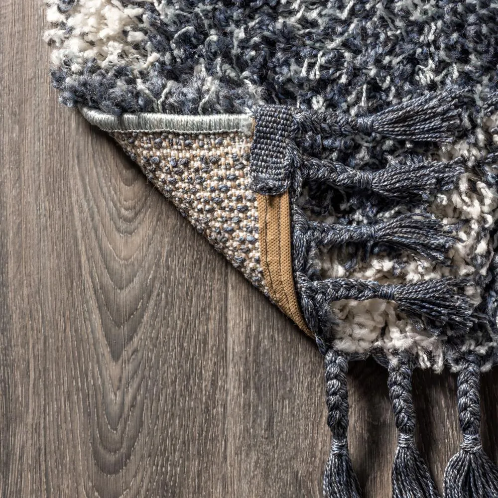 Eden Mercer Shag Plush Tassel Area Rug