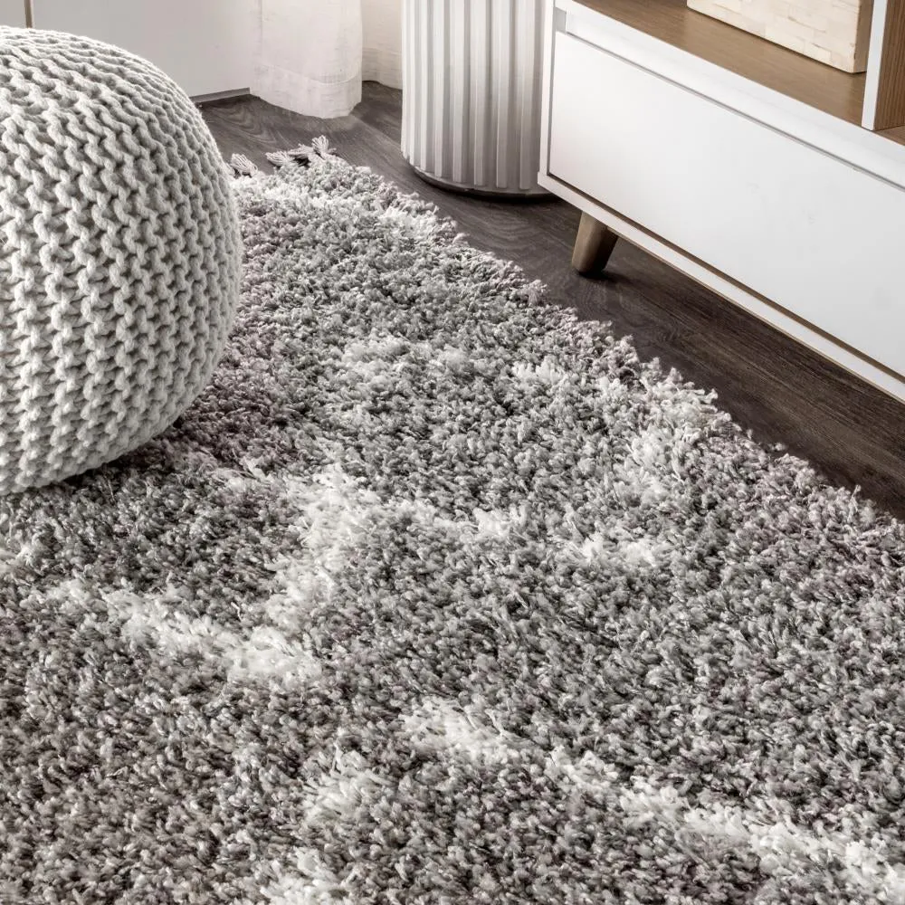 Eden Mercer Shag Plush Tassel Area Rug