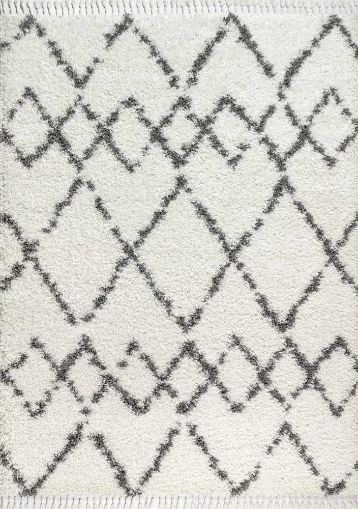 Eden Mercer Shag Plush Tassel Area Rug