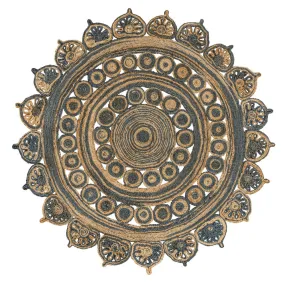 Elegant Medallion Contemporary Bohemian Round Jute Area Rug