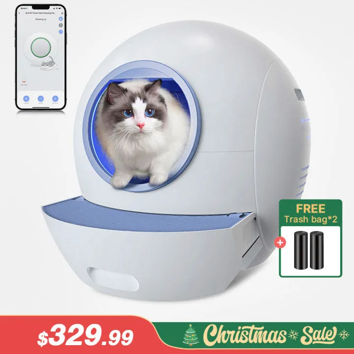 Els Pet Spaceship Automatic Litter Box for Multiple Cats with Safety Door – Perfect Gift for Cat Lovers!