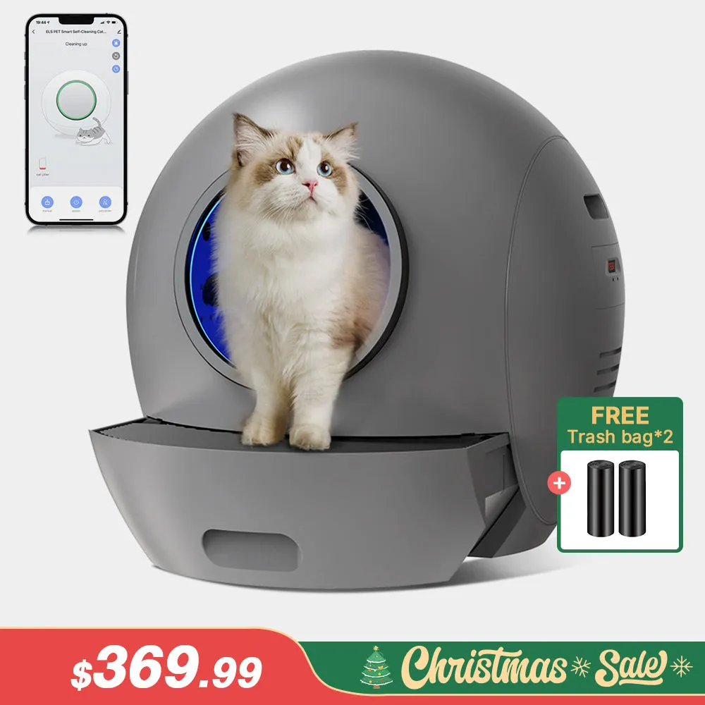 Els Pet Spaceship Automatic Litter Box for Multiple Cats with Safety Door – Perfect Gift for Cat Lovers!
