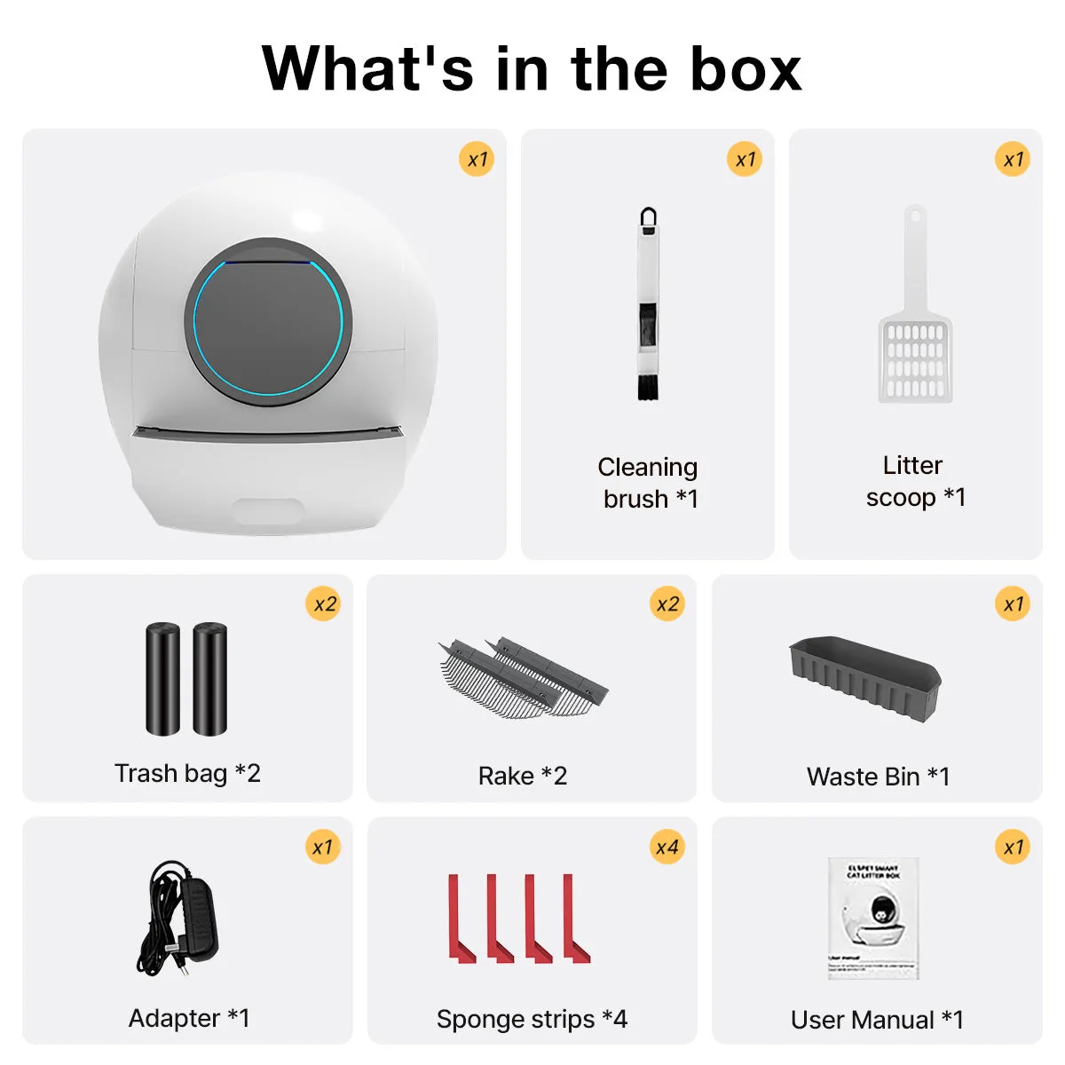 Els Pet Spaceship Automatic Litter Box for Multiple Cats with Safety Door – Perfect Gift for Cat Lovers!