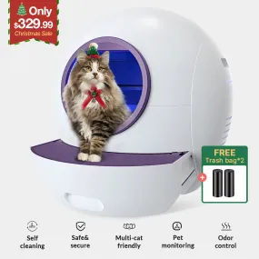 Els Pet Spaceship Automatic Litter Box for Multiple Cats with Safety Door – Perfect Gift for Cat Lovers!