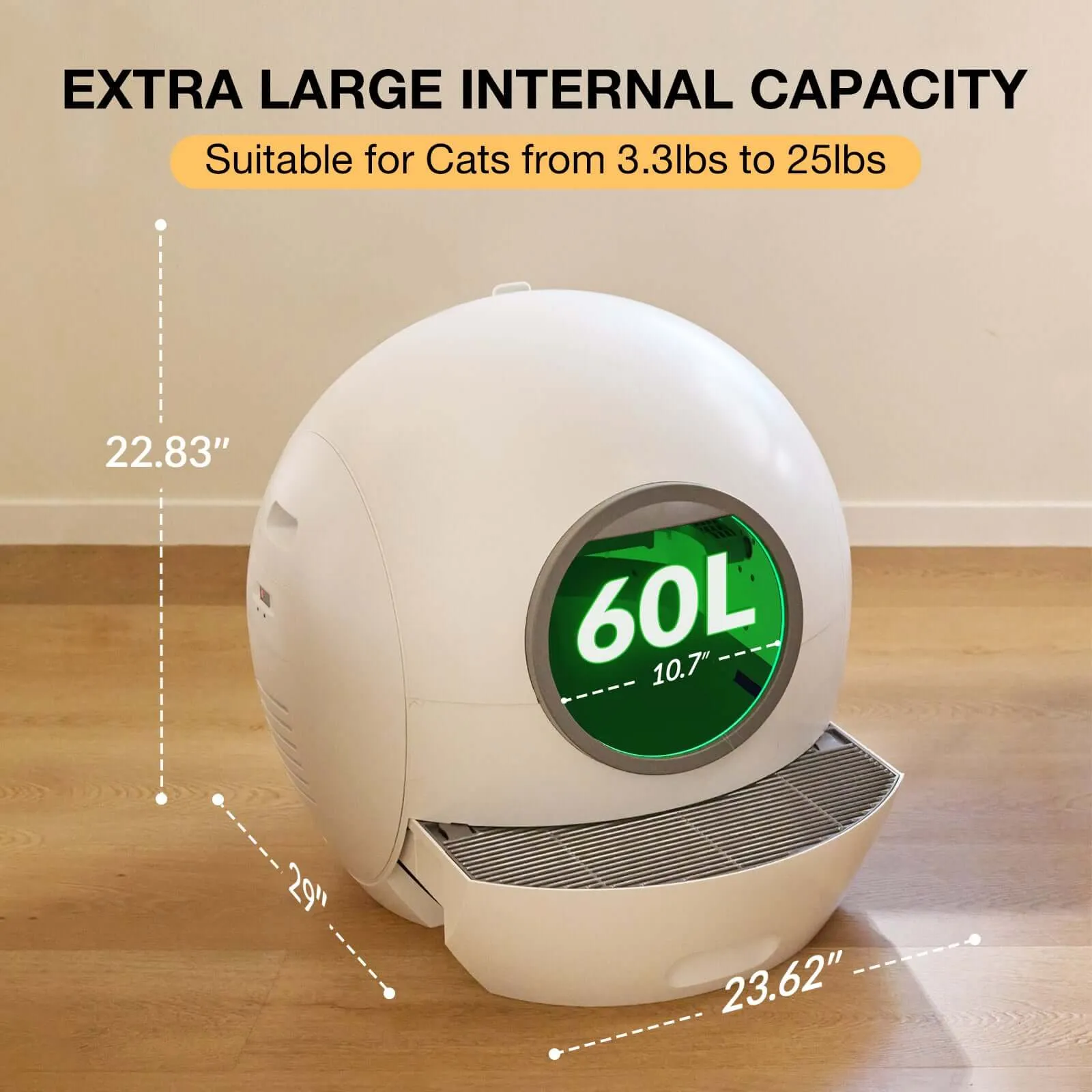 Els Pet Spaceship Automatic Litter Box for Multiple Cats with Safety Door – Perfect Gift for Cat Lovers!