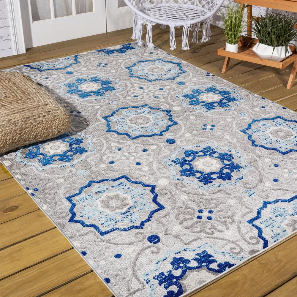 Eridanus Mediterranean Medallion Indoor/Outdoor Area Rug