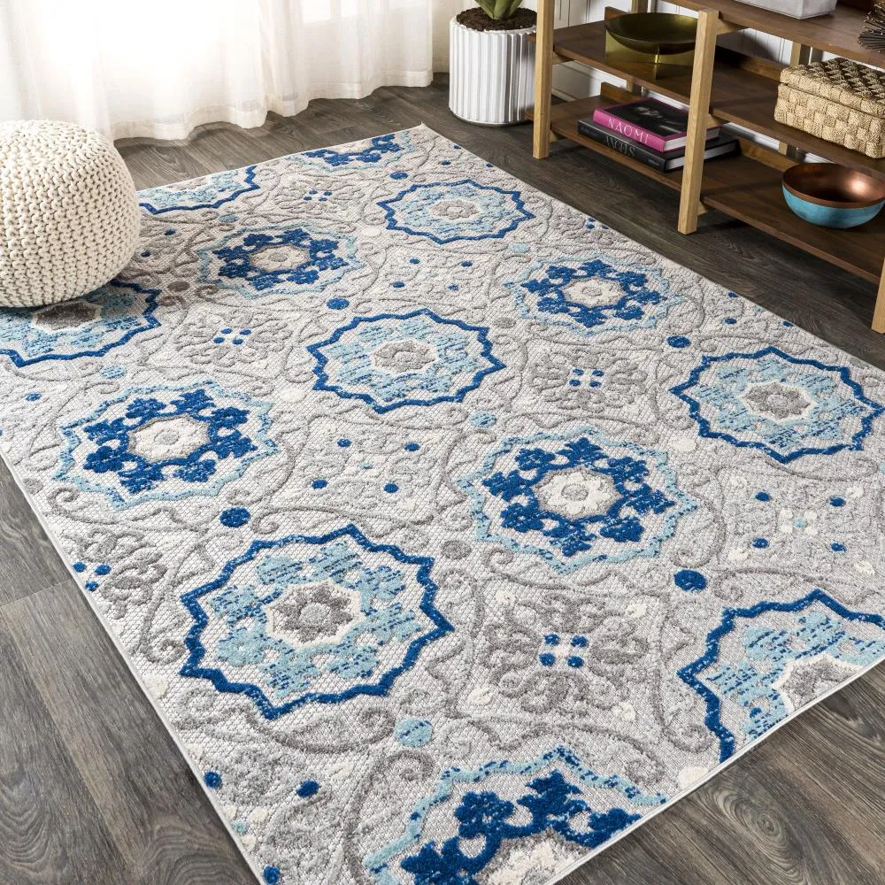 Eridanus Mediterranean Medallion Indoor/Outdoor Area Rug