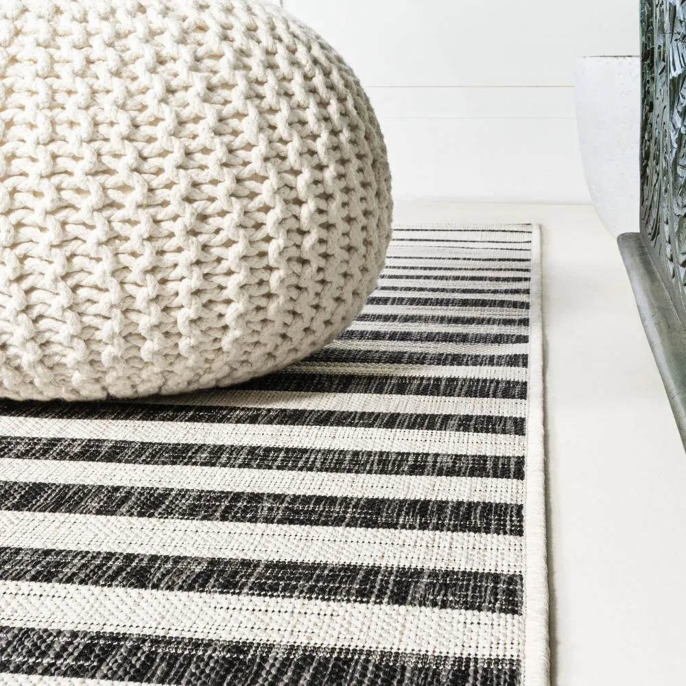 Fatima Sukie Offset Stripe Indoor/Outdoor Area Rug