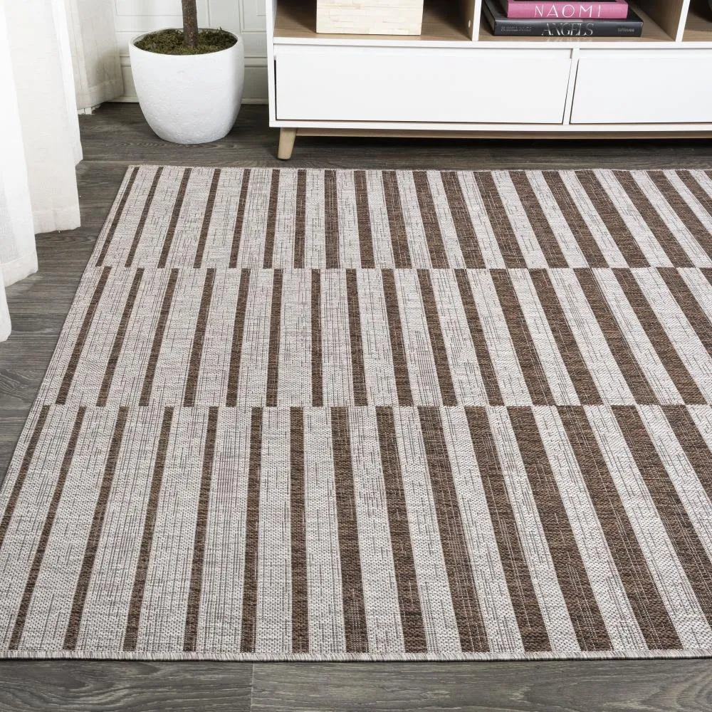 Fatima Sukie Offset Stripe Indoor/Outdoor Area Rug
