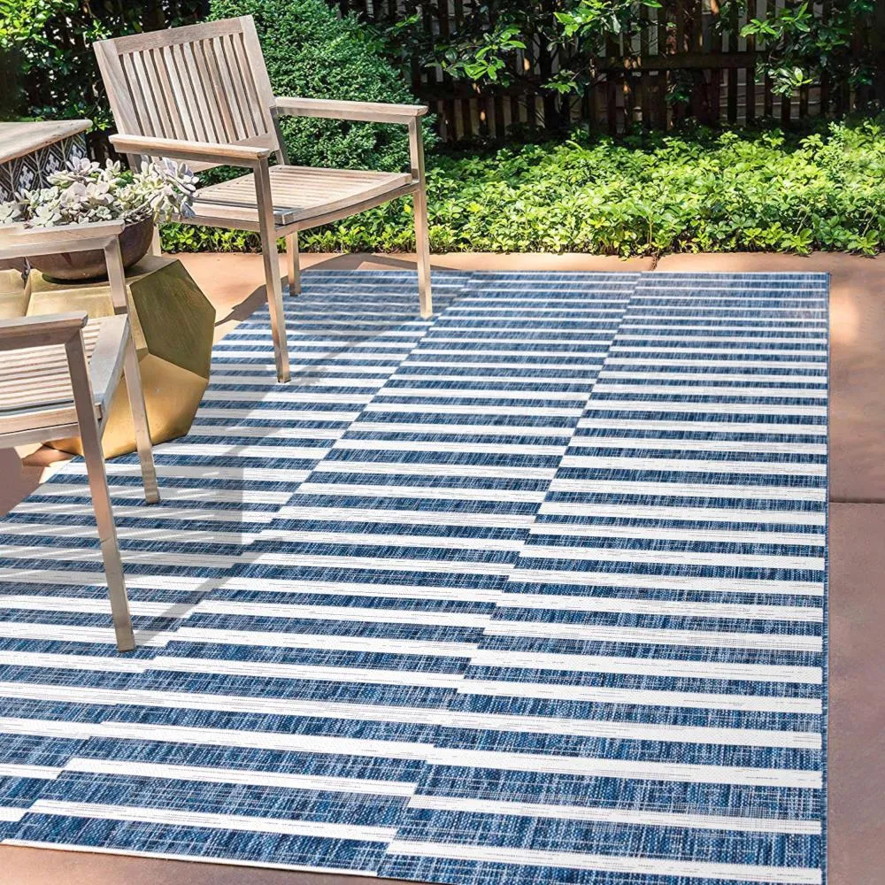 Fatima Sukie Offset Stripe Indoor/Outdoor Area Rug