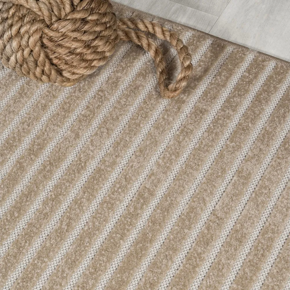 Fedir Minimalist Scandi Striped Navy/ivory 2 ft. x 8 ft. Runner Rug