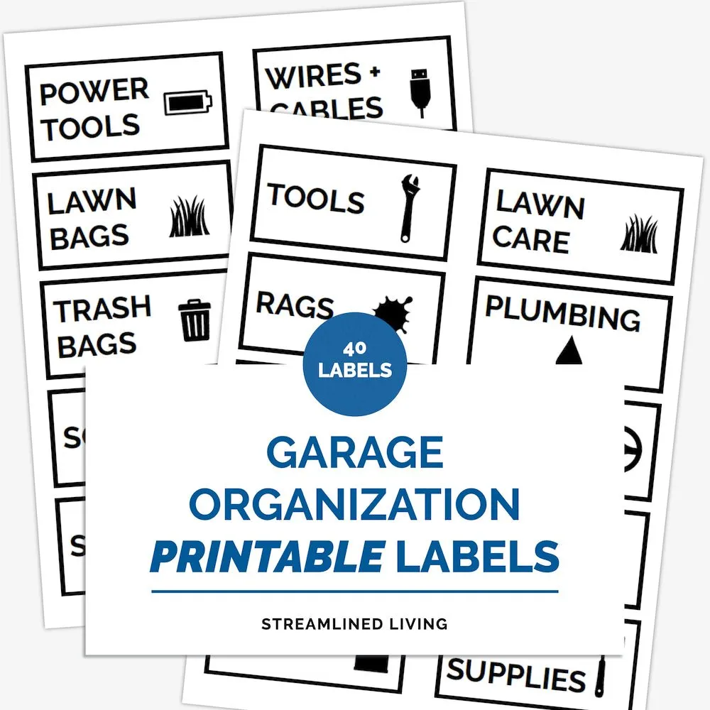 Garage Organizing Labels