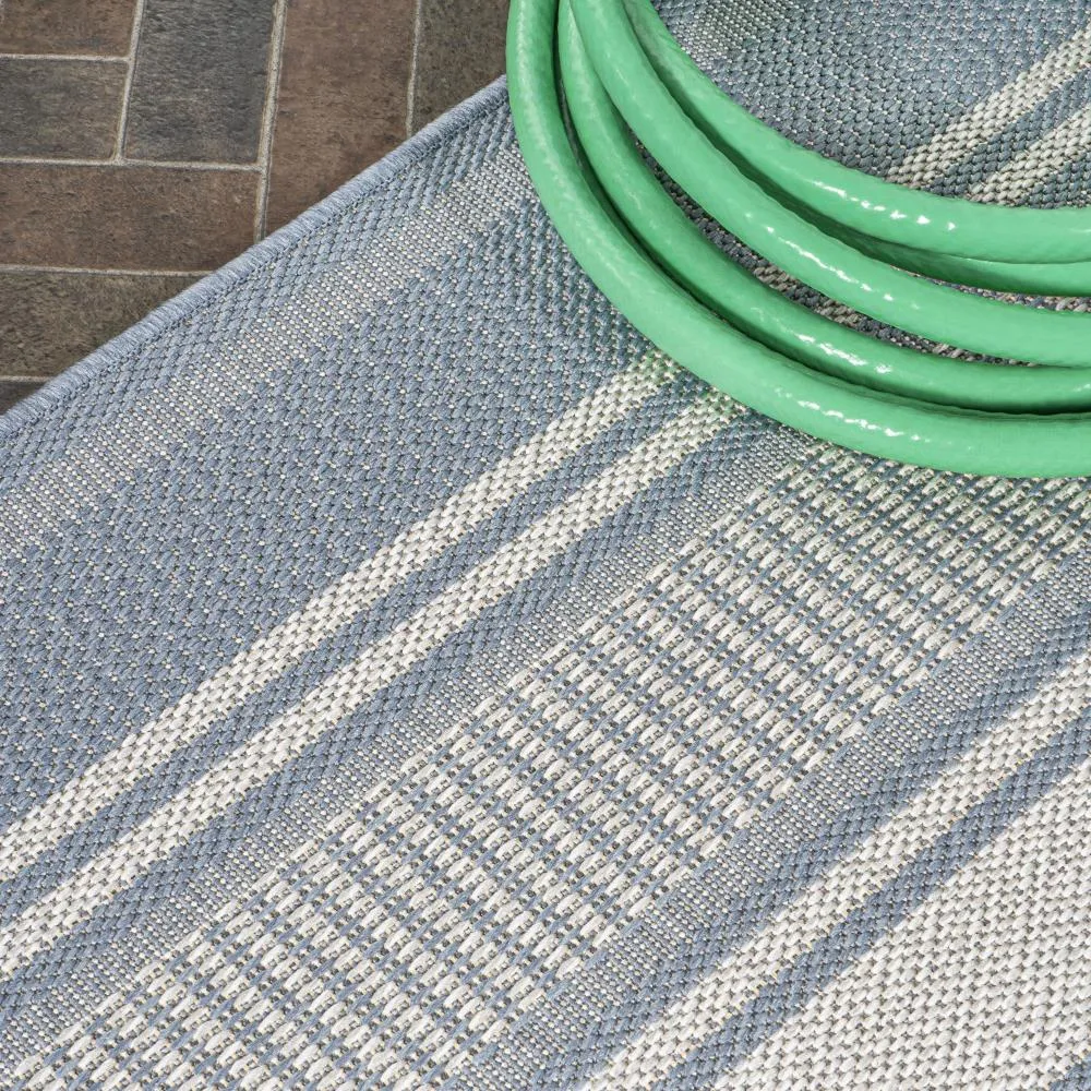 Gibson Modern Double Stripe Indoor/outdoor Area Rug