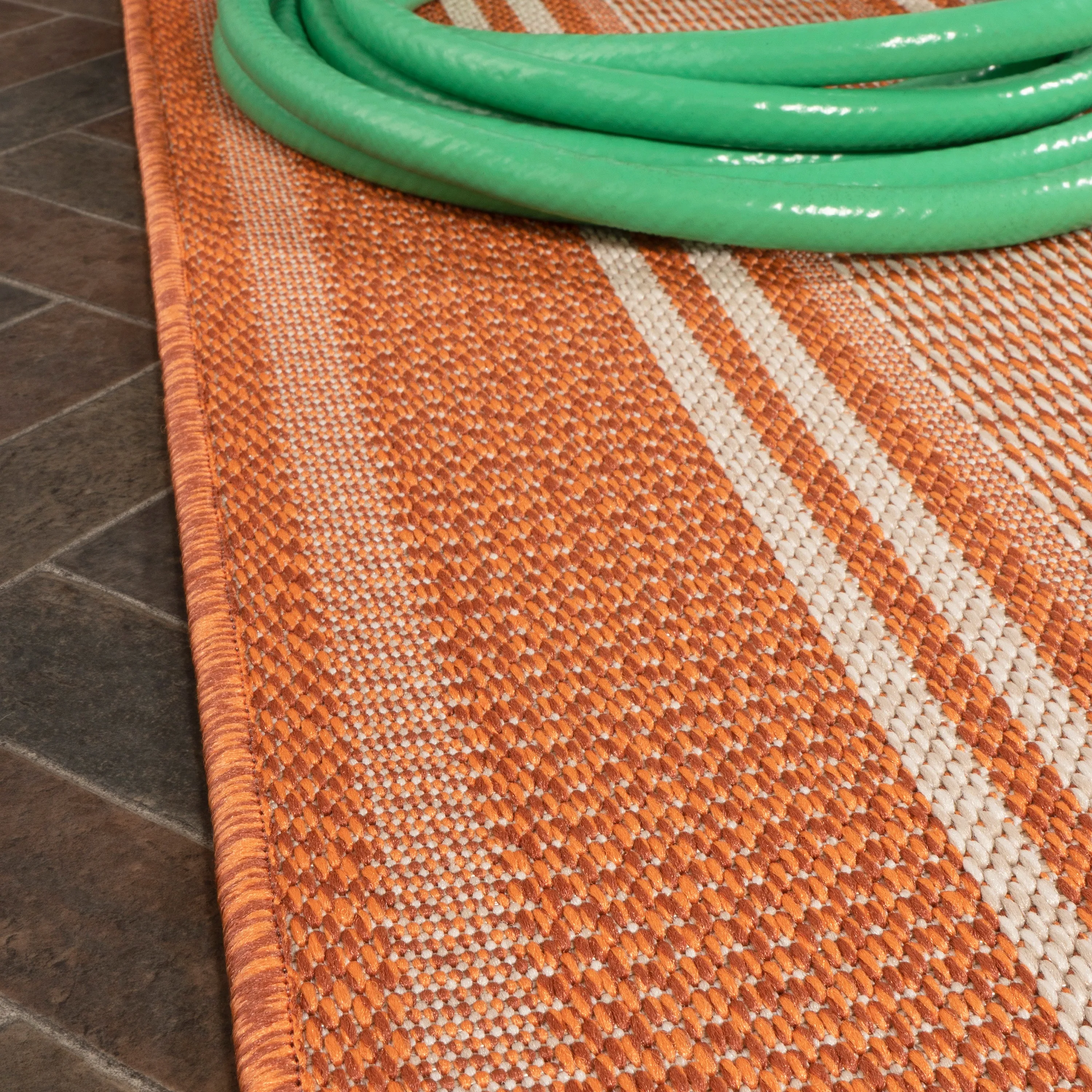 Gibson Modern Double Stripe Indoor/outdoor Area Rug